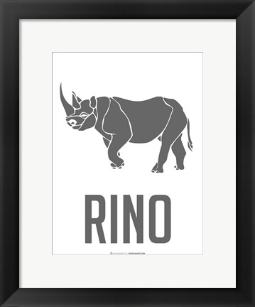 Framed Rino Black Print