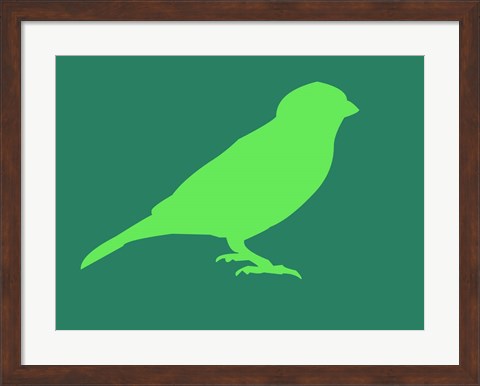 Framed Light Green Bird Print