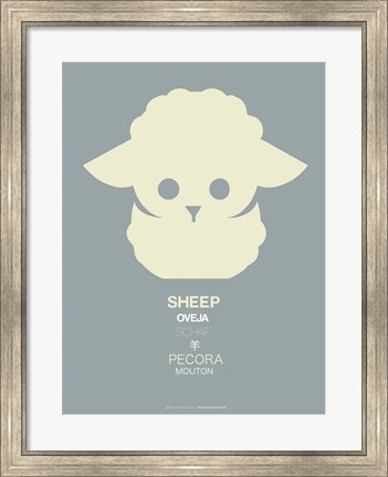 Framed Yellow Sheep Multilingual Print