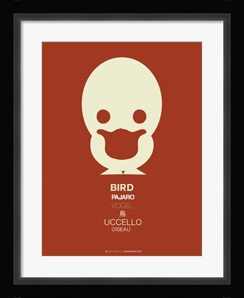 Framed White Bird Multilingual Print