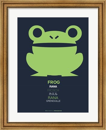 Framed Green Frog Multilingual Print