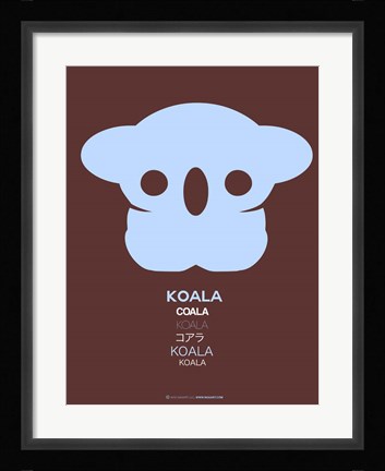 Framed Blue Koala Multilingual Print