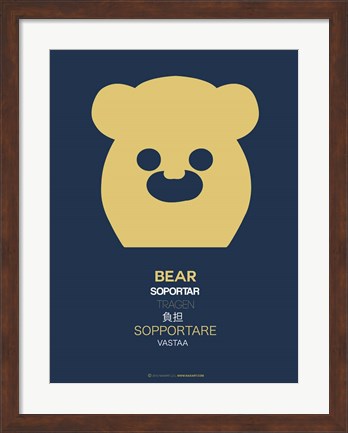 Framed Yellow Bear Multilingual Print