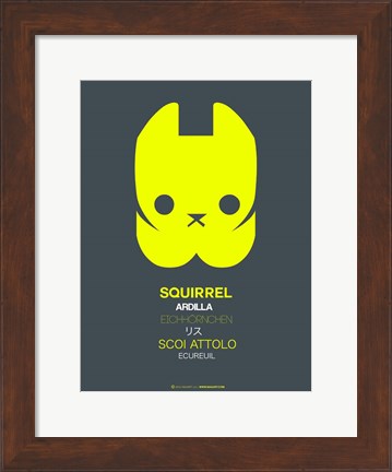Framed Yellow Squirrel Multilingual Print