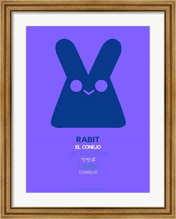 Framed Purple Rabbit Multilingual Print