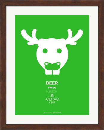 Framed Green Moose Multilingual Print