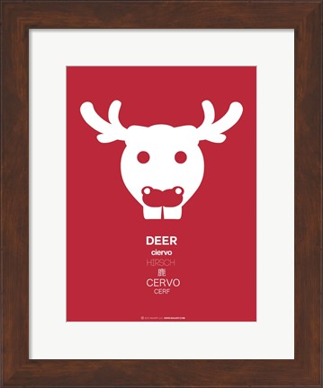 Framed Red Moose Multilingual Print