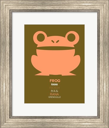 Framed Pink Frog Multilingual Print