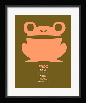 Framed Pink Frog Multilingual Print