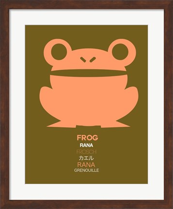 Framed Pink Frog Multilingual Print