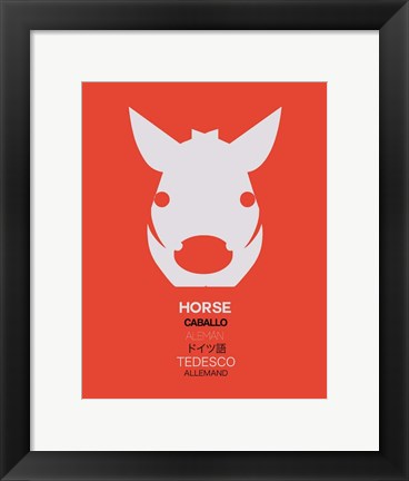 Framed White Horse Multilingual Print