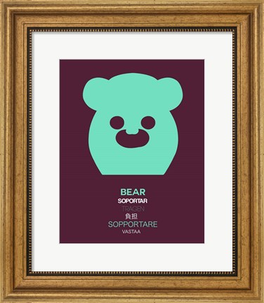 Framed Green Bear Multilingual Print