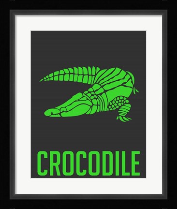 Framed Crocodile Green Print