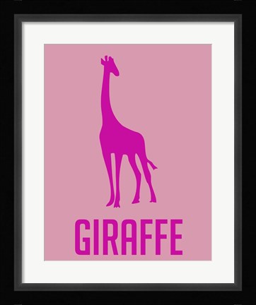 Framed Giraffe Pink Print