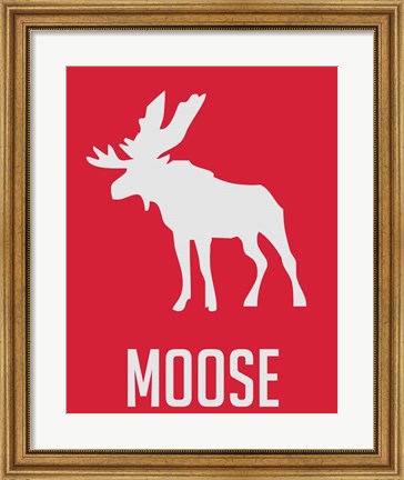 Framed Moose Red Print
