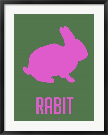 Framed Rabbit Pink Print