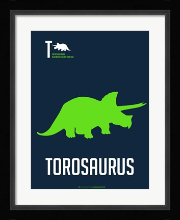 Framed Green Dinosaur Print