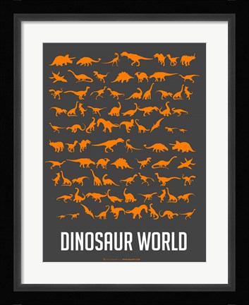 Framed Dinosaur Orange Print
