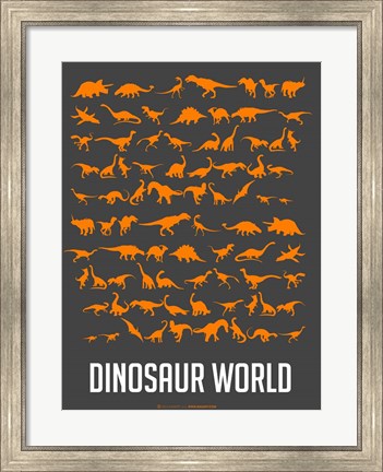 Framed Dinosaur Orange Print