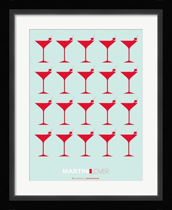 Framed Martini Lover Red Print