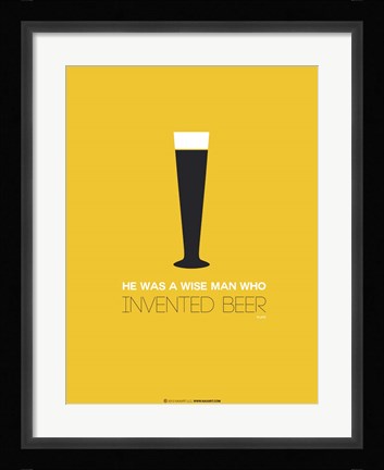 Framed Beer Glass Yellow Print