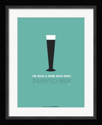 Framed Beer Glass Green Print