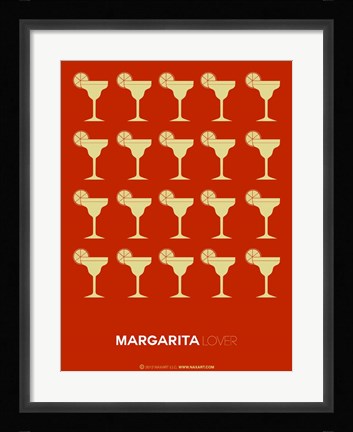 Framed Yellow Margaritas Brown Print