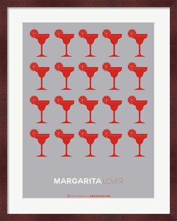 Framed Red Margaritas Grey Print