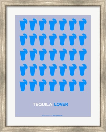 Framed Blue Tequila Shots Print