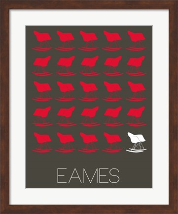 Framed Eames Red Rocking Chair Print
