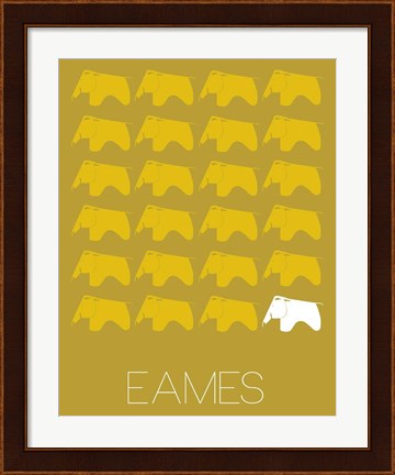 Framed Eames Yellow Elephant Print