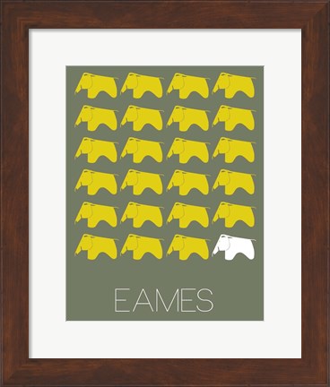 Framed Eames Yellow Elephant 2 Print