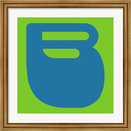 Framed Letter B Blue Print