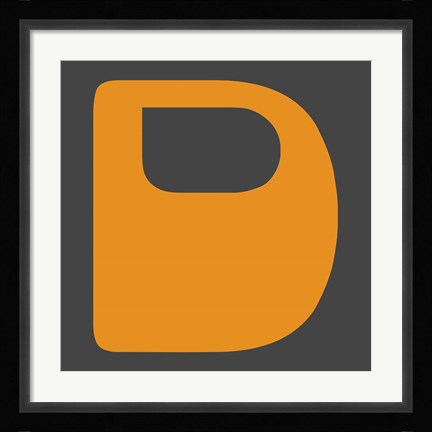 Framed Letter D Yellow Print