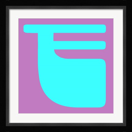 Framed Letter F Blue Print