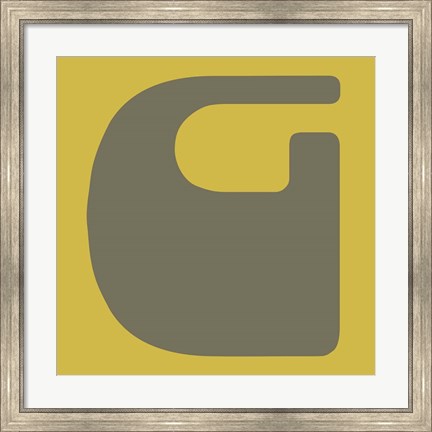 Framed Letter G Grey Print