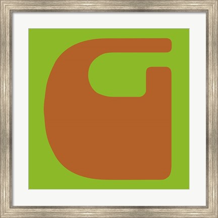 Framed Letter G Orange Print