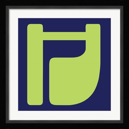 Framed Letter H Green Print