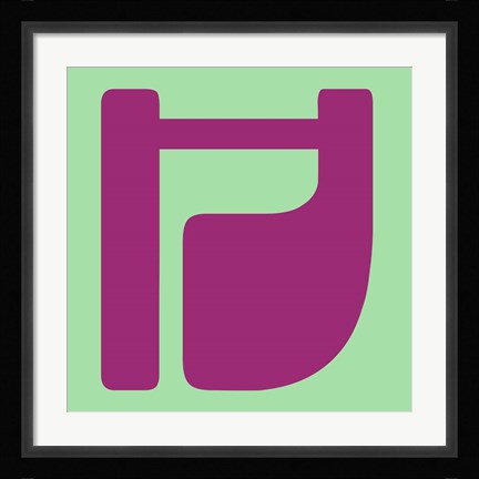 Framed Lettert H Purple Print