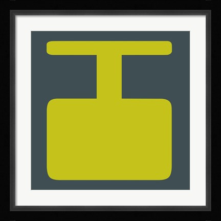 Framed Letter I Yellow Print