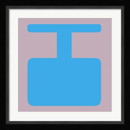 Framed Letter I Blue Print