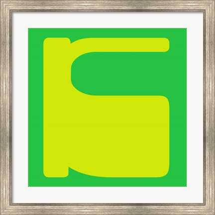 Framed Letter K Yellow Print