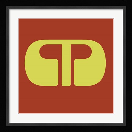 Framed Letter M Yellow Print