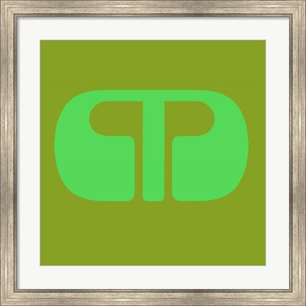 Framed Letter M Green Print