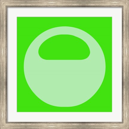 Framed Letter O Green Print