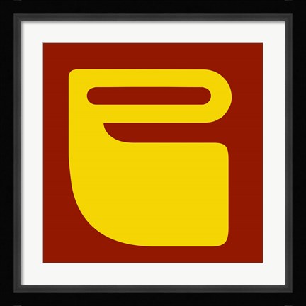Framed Letter P Yellow Print