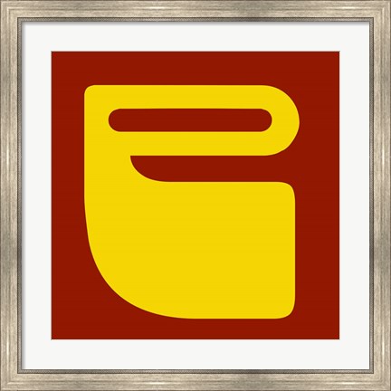 Framed Letter P Yellow Print