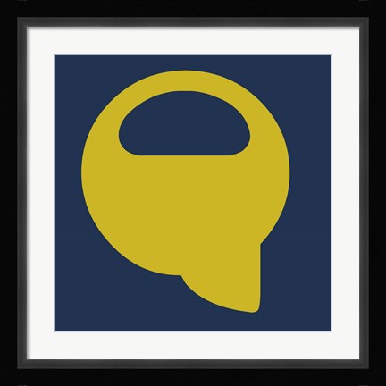 Framed Letter Q Yellow Print