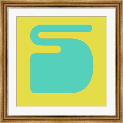 Framed Letter S Blue and Yellow Print
