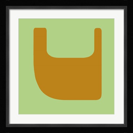 Framed Letter V Yellow Print